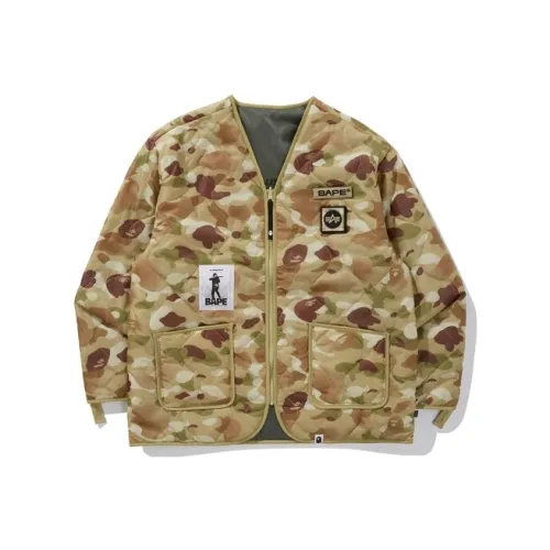 A BATHING APE x Alpha Industries Куртки и Пальто Мужской Камуфляж Оливковый
