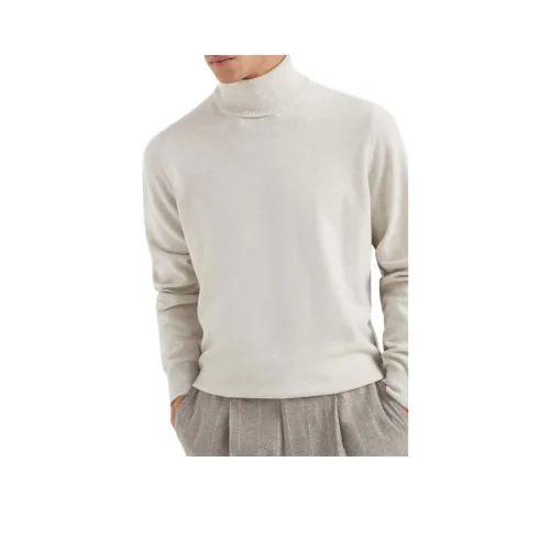 BRUNELLO CUCINELLI Кашемир Свитер Мужской Lime Gray