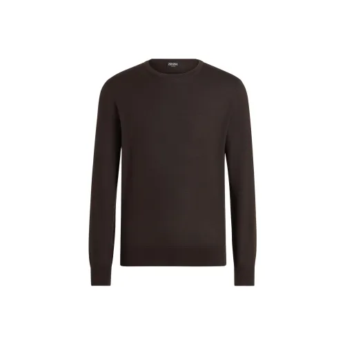 Ermenegildo Zegna Шоколад Мужские кашемировые свитеры