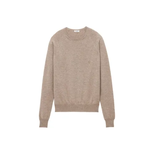 SAINT LAURENT FW24 Кашемировый свитер мужской тауповый