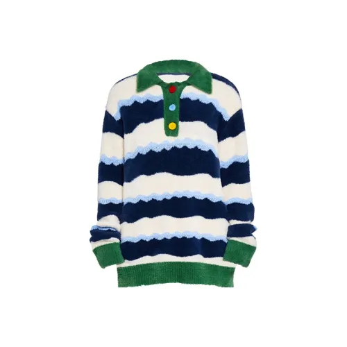 PLANET BORING Сливочный/Зеленый синий Полосы Унисекс Трикотаж