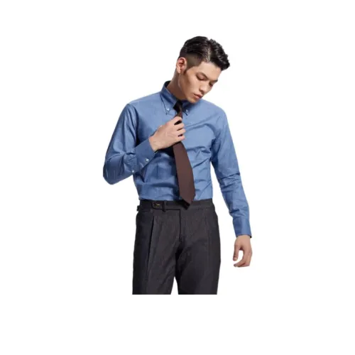 BY CREATIONS Рубашка Мужская Джинсовая Синяя