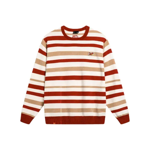 LINING Rijin Doujin Collection Трикотаж Мужской Белый Коричневый Красный Полосы