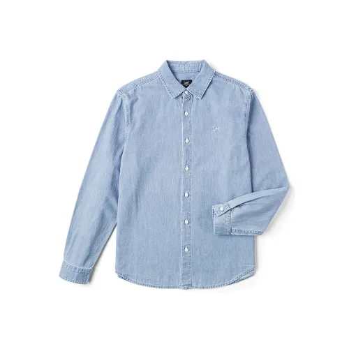 Рубашка Lee Co-branded модель FW24 Мужская Светло-Синяя