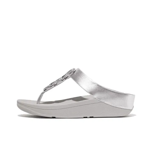 FITFLOP Резиновая подошва устойчивая к истиранию шлепанцы женские серебряные