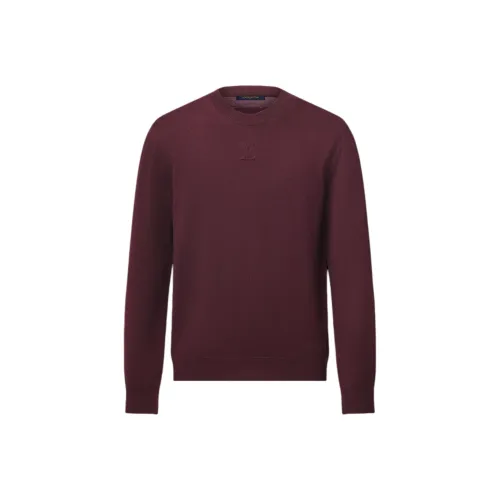 LOUIS VUITTON SS25 Кашемир Свитер Мужской Бордовый Красный