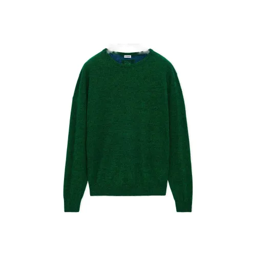 LOEWE FW24 Кашемир Свитер Мужской Зеленый