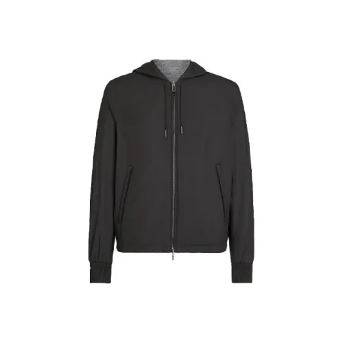 Ermenegildo Zegna Темно-серые Мужские Куртки