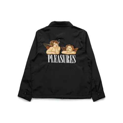 PLEASURES SS22 Отложной воротник Свободный крой Длинный рукав Куртка Унисекс