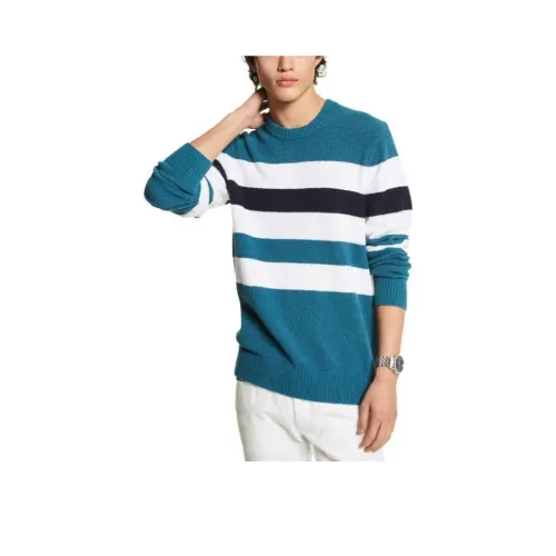 MICHAEL KORS Полосатый Свитер из Смеси Хлопка Мужской Синий