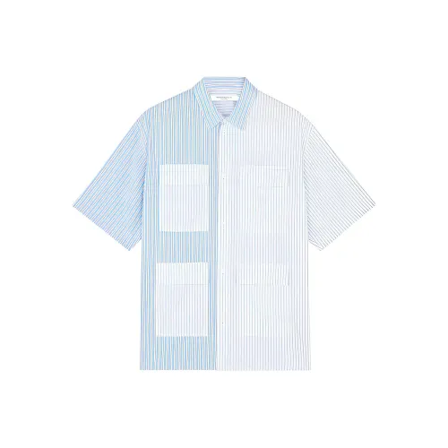 Maison Kitsune Мужские Синие Рубашки