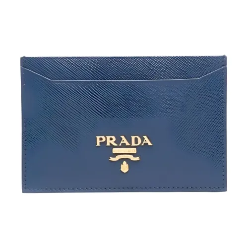 PRADA Cross Texture Кожа Кошелек Женский Синий