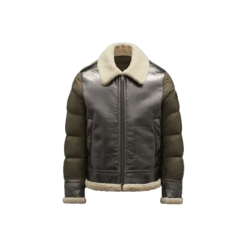 MONCLER Металлический серебристый мужской пуховик