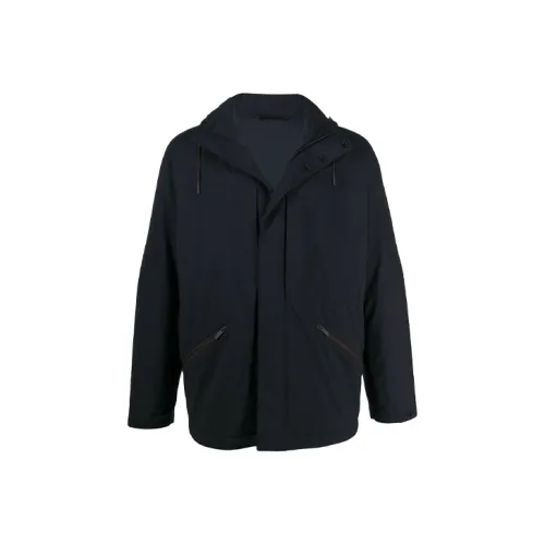 Ermenegildo Zegna Темно-синие мужские куртки