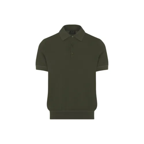 Brioni Мужская поло оливково-зеленого цвета