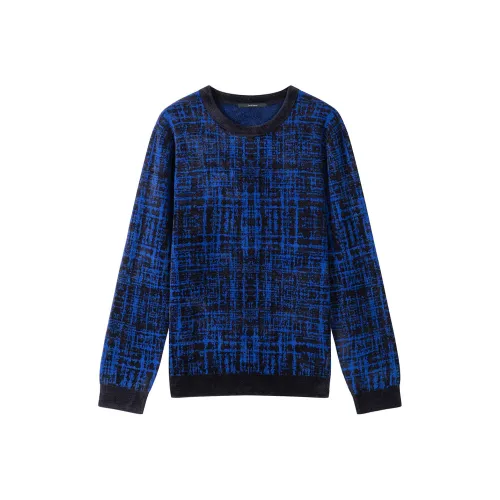 DAVID NAMAN Королевский синий Мужские свитеры