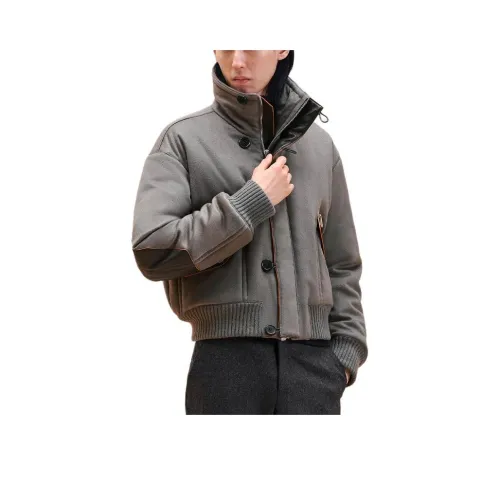 HERMES Куртки и Пальто Мужской Серый Коричневый