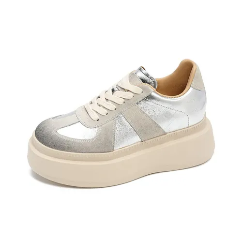 VCA Скейтборд Кроссовки Низкие Серебряные Женские