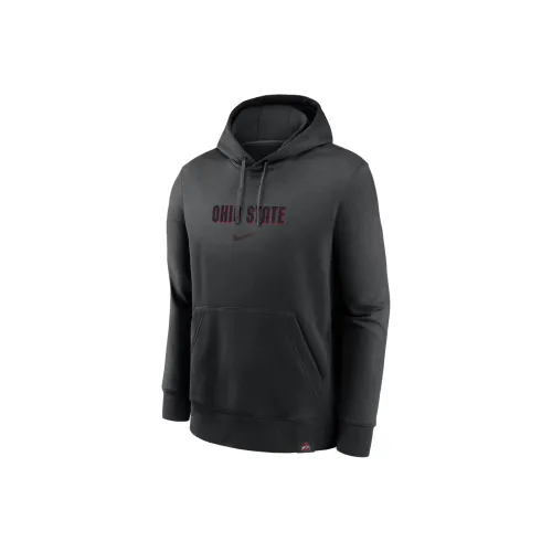 Nike College FW24 Ohio State Buckeyes Statement Wordmark LOCKUP Heavyweight Sweatshirt Men's Black