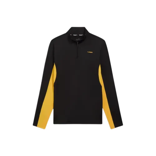 Puma Fit PolyspanQuarter Zip Поло Мужское Черное Желтое