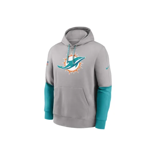 nike NFLClub FW24 Miami Dolphins Sideline Team Issue Американский Свитшот Мужской Серый Синий