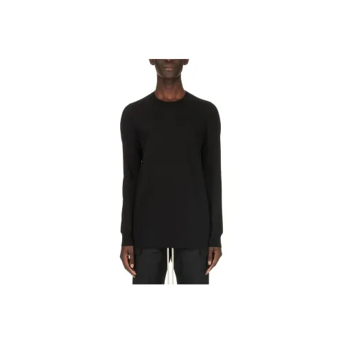 RICK OWENS RO SS24 Level LS T в Black Classic хлопок трикотаж трикотаж мужской черный