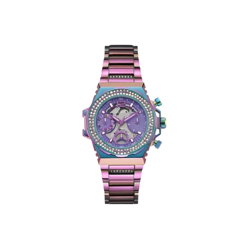 GUESS Women's Watch Кварцевый механизм ремешок из нержавеющей стали 36 мм фиолетовый циферблат