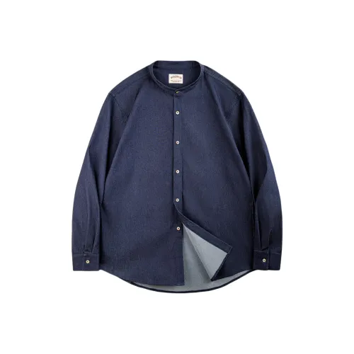 MADEN Amekaji Джинсовый Синий Мужская Рубашка