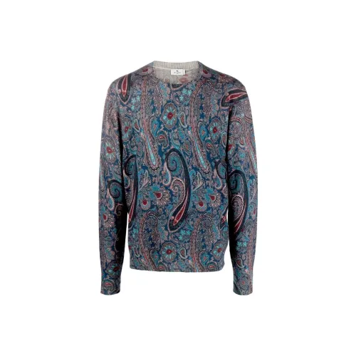 ETRO Темно-синие мужские свитеры