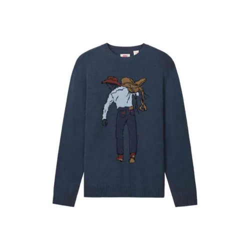Levis Темно-синие мужские свитеры