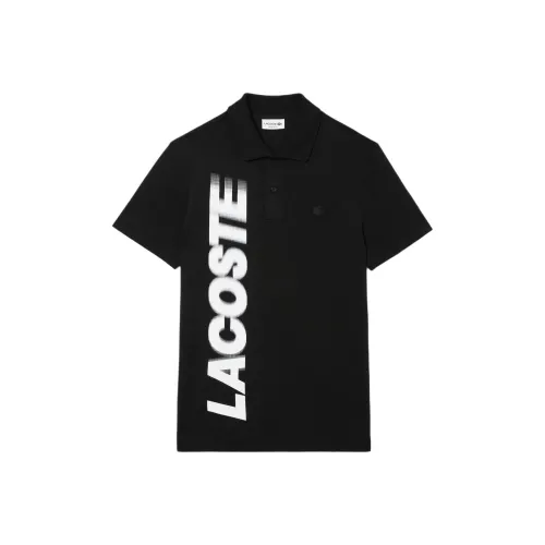 LACOSTE Collaboration Мужская Поло Рубашка Черного Цвета
