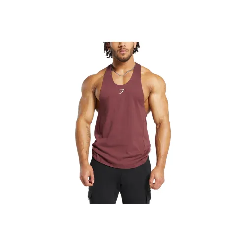 GYMSHARK Мужские майки коричневого и красного цвета
