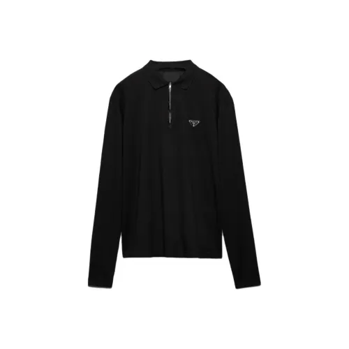 PRADA Мужская поло черного цвета