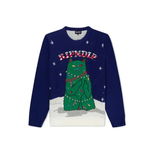 RIPNDIP Litmas Дерево Свет Вверх KNIT Свитер Мужской Морской синий