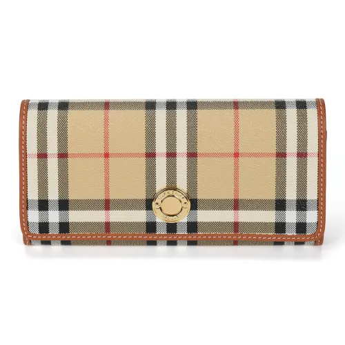 Burberry Классический Бумажник В Клетку Откидной Клапан С Застежкой На Кнопку 12 Отделений Для Карт Внутреннее Отделение На Молнии, 2 Внутренних Раскладных Отделения, Внутренний Карман Со Свободным Доступом