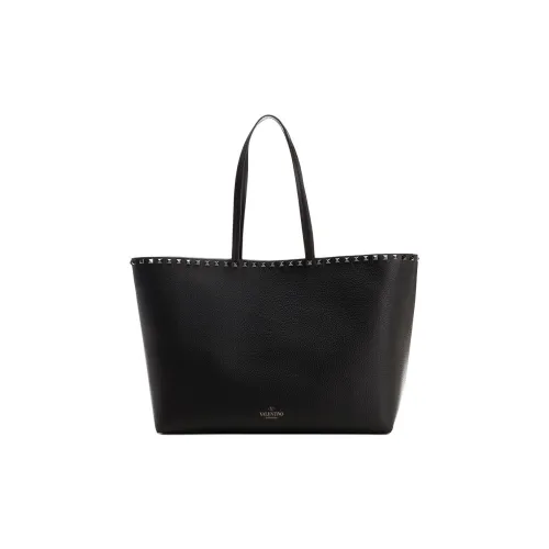 Valentino Rockstud Телячья кожа Тоут Сумка Сумка для покупок Сумка на плечо Средний Женская Черная
