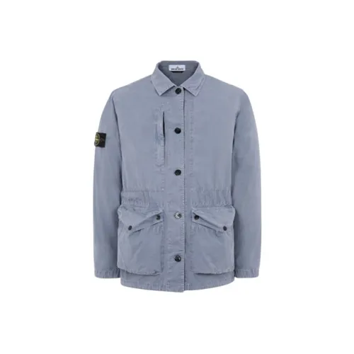 Stone Island Светло-Синие Мужские Куртки