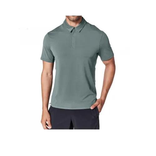 lululemon Drysense Поло Мужское Серый Озерный Зеленый