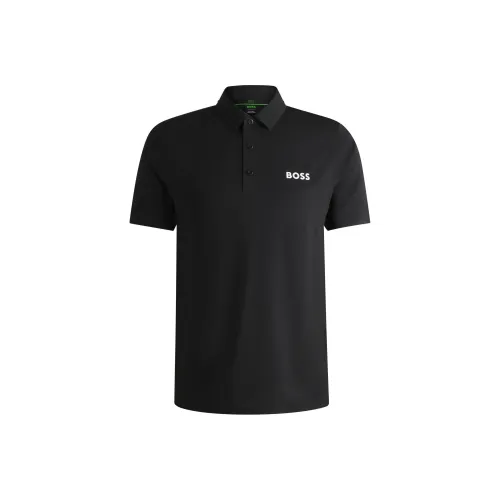 Hugo Boss Matteo Berrettini Slim Fit Polo с защитой от солнца для мужчин черный