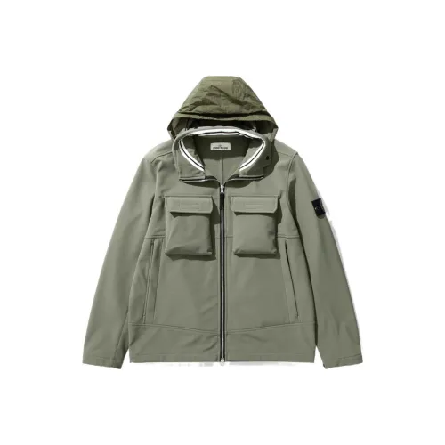 Stone Island Светлая Мягкая Оболочка R Series Мягкая Оболочка Шалфейно-Зеленый Мужские Куртки