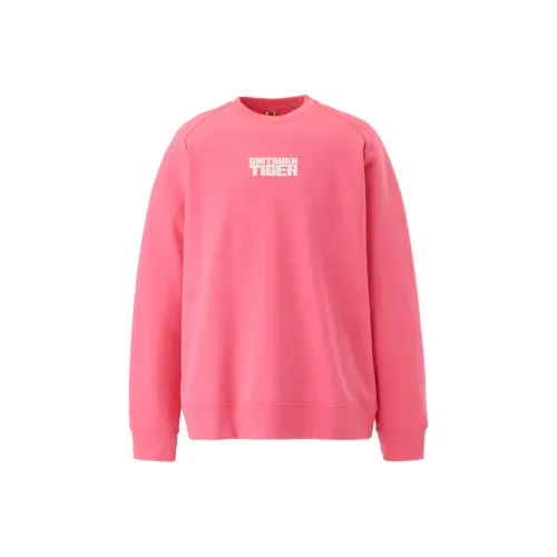 Onitsuka Tiger Круглый вырез Свитшот Трикотаж Унисекс Розовый