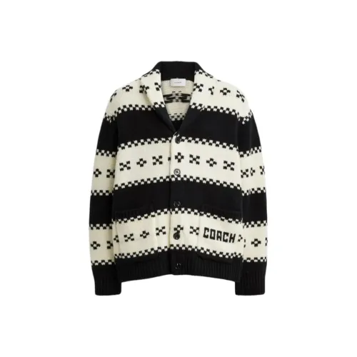 COACH FW24 Свитер Мужской Черный Белый
