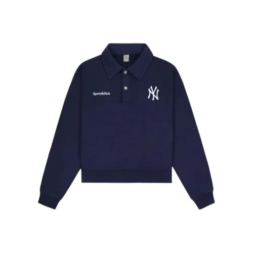 SPORTY & RICH Морской синий Унисекс Поло