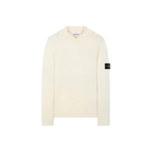 STONE ISLAND Экрю Мужской Трикотаж
