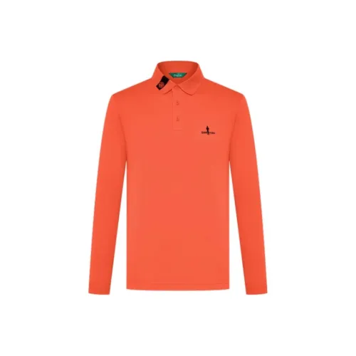 Biyin Leufen Поло Мужское Оранжевое Красное