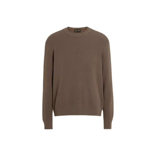 Zegna FW24 Свитер Мужской Темно-Серый Коричневый Умбра