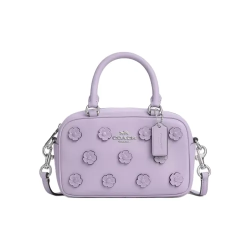 COACH SATCHEL Гладкая кожа Одно плечо Сумка Мини Женская Фиолетовая