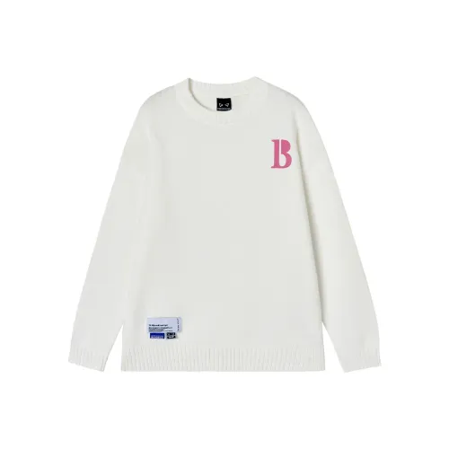 BIENKIMIIYE Однотонный Свободный крой Повседневный Пуловер Круглый вырез Трикотаж Унисекс