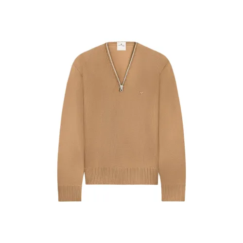 COURREGES FW24 ZIPPED Шерстяной свитер унисекс Цвет ириски Ириска