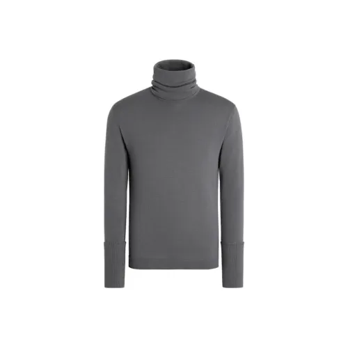 Ermenegildo Zegna Мужские свитеры из шерсти цвета железно-серый